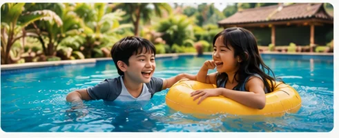 Anak-anak berlibur sekolah di Batu